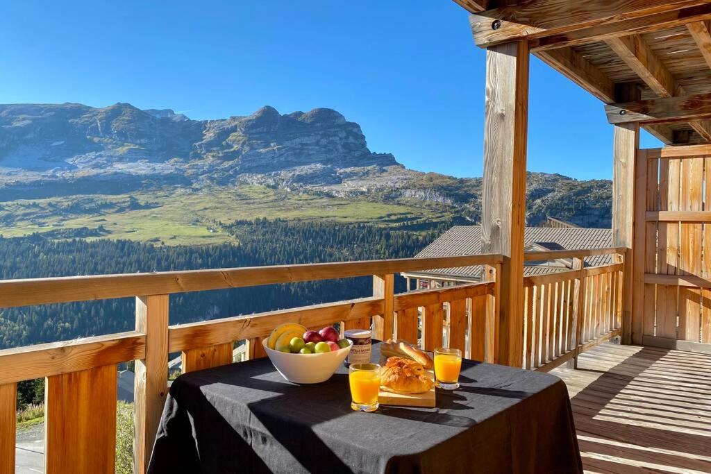 Vue Panoramique Sur Les Montagnes Plein Sud - T2 Skis Aux Pieds, Piscine & Spa Flaine Kültér fotó